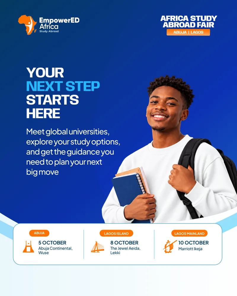 EmpowerED Africa Study Abroad Fair blue and orange campaign